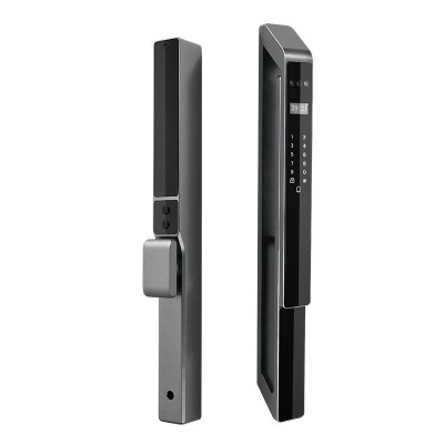 全自动断桥铝指纹锁3D人脸识别庭院门肯德基门智能锁静音电子锁图4