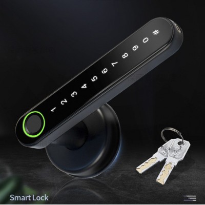 涂鸦可连WiFi指纹锁木门锁室内智能门锁密码通通锁把手钥匙锁厂家图2