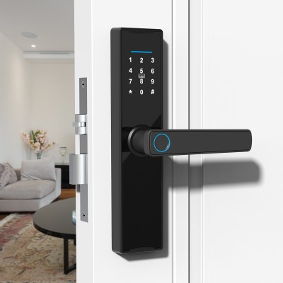 一握开木门指纹锁卧室房门密码锁家用办公室球形门锁智能锁电子锁图3