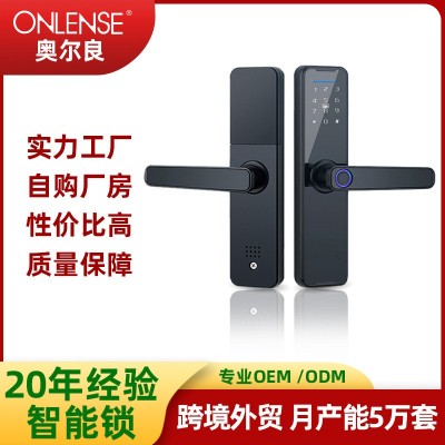 木门指纹锁批发涂鸦通通锁智能办公室公寓密码锁出租房间卧室门锁