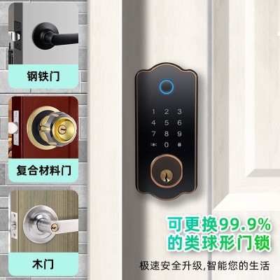 卧室指纹锁密码锁跨境电商北美专供tuya通通锁厂家直销智能门锁图3
