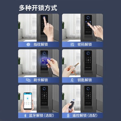 户外防水防盗门指纹锁老式铁门不锈钢门密码锁庭院门改牛头智能锁图3