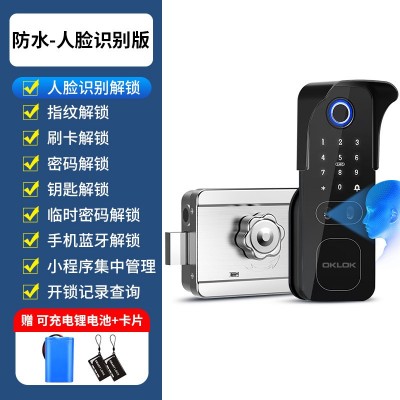 户外防水防盗门指纹锁老式铁门不锈钢门密码锁庭院门改牛头智能锁图4