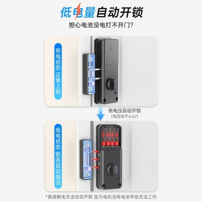 免打孔门锁智能锁室内门电子刷卡免开孔家用房间木门隐形感应门锁图4