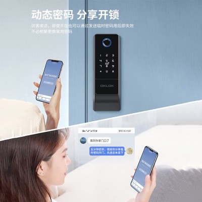 老式防盗门改指纹锁户外防水庭院门牛头锁大铁门智能锁电子密码锁图3