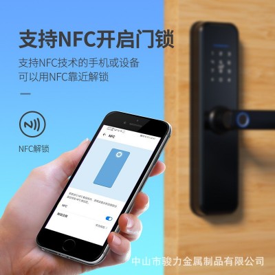 厂家批发外贸远程解锁一握开入户门涂鸦智能门锁电子指纹锁密码锁图4