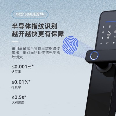指纹锁批发X2家用智能门锁指纹锁电子锁办公室房门公寓木门智能锁图3