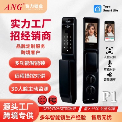 跨境人脸识别全自动指纹锁木门防盗门3D人脸智能锁密码锁智能门锁图3