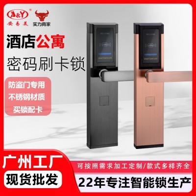 宾馆防盗门民宿感应锁锁刷卡锁电子门锁酒店防盗专用锁ic卡智能锁图2