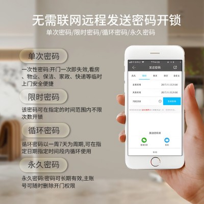 通通锁公寓锁指纹密码蓝牙民宿酒店涂鸦WiFi多国语言智能锁刷卡图5