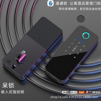 通通锁呆锁跨境海外美标二级智能锁涂鸦WiF多国语言i嵌入式指纹锁