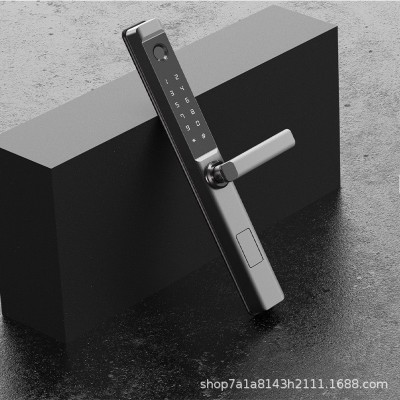 断桥铝智能锁指纹锁庭院锁别墅防水通通锁涂鸦WiF多国语言i密码锁