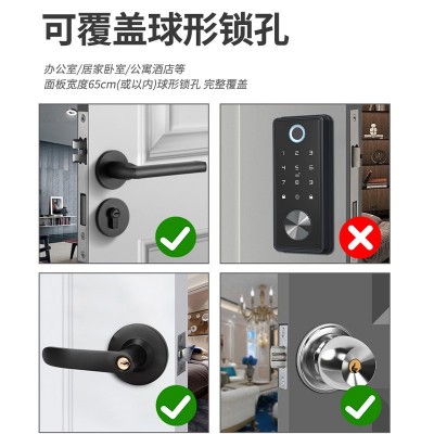 厂家贴牌定制室内指纹锁 木门智能锁一握开 可替换家用球形电子锁图3