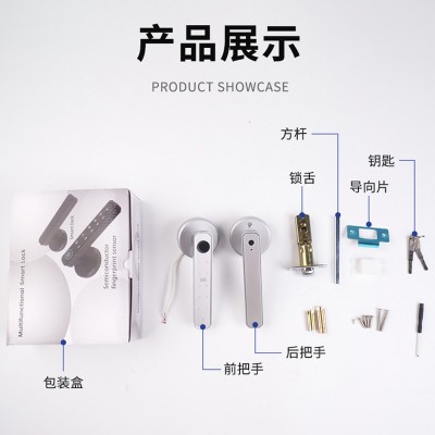 厂家贴牌定制室内三杆球形智能锁一握开家用木门指纹密码锁涂鸦锁图3