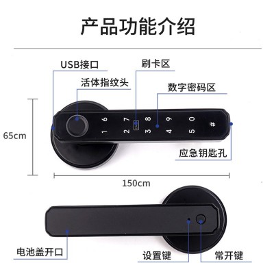 厂家贴牌定制室内智能锁 公寓家用木门刷卡密码锁 跨境批发电子锁图2