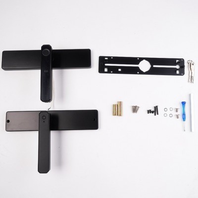 跨境定制家用室内木门智能密码锁一握开免开孔刷卡涂鸦电子门锁图4