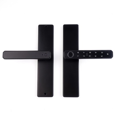 跨境定制家用室内木门智能密码锁一握开免开孔刷卡涂鸦电子门锁图5