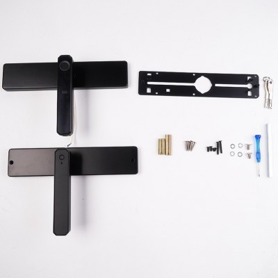 外贸供应办公室家用室内木门智能指纹密码锁一握开涂鸦电子门锁图4