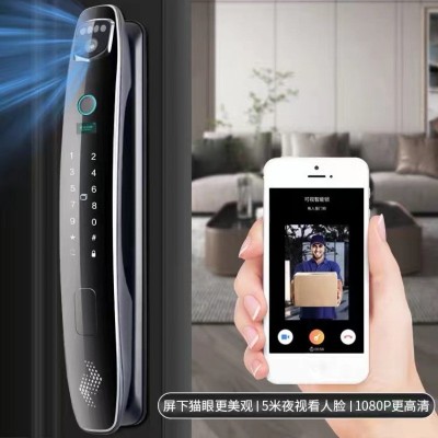 3D人脸识别智能锁公寓密码锁可视猫眼远程电子锁家用防盗门指纹锁图2
