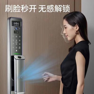 人脸识别智能锁家用防盗门全自动电子密码锁视频对讲锌合金指纹锁图2