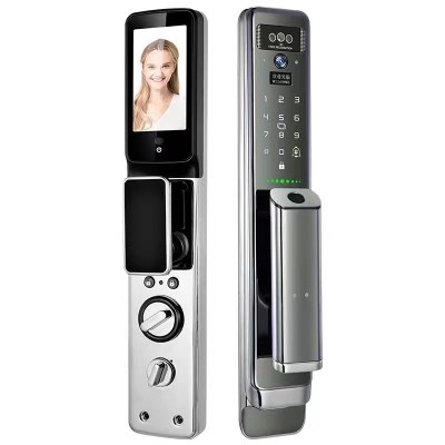 人脸识别智能锁家用防盗门全自动电子密码锁视频对讲锌合金指纹锁图5