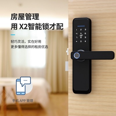 木门公寓民宿酒店卧室指纹锁密码刷卡蓝牙通通涂鸦WiFi智能锁图2