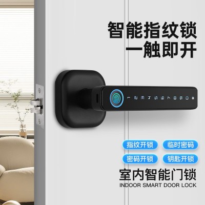 跨境室内家用执手蓝牙涂鸦通通刷卡指纹密码锁木门办公室远程门锁