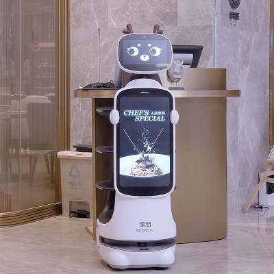 擎朗T10智能送餐机器人餐厅饭店服务员传菜全自动引领送餐机器人图4