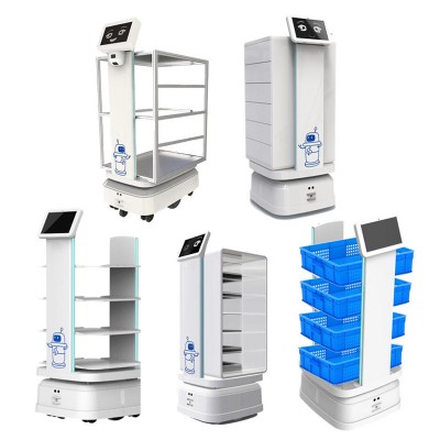 AGV智能搬运机器人工厂室内外底盘无轨激光导航 送物送餐智能小车图3