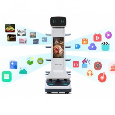 新款智能送餐机器人餐厅火锅酒店上菜端菜多国语言全自动服务员图1