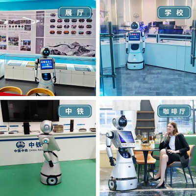 智能迎宾机器人学校展厅党建政务对话大模型讲解导览有储物柜送物图3