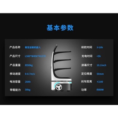 智能送餐机器人餐饮传菜端菜服务员上菜店自动酒店酒楼外卖机器人图4