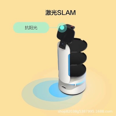 九号饱饱酒店智能送餐机器人送物送外卖自动服务乘梯打电话配送楼图4