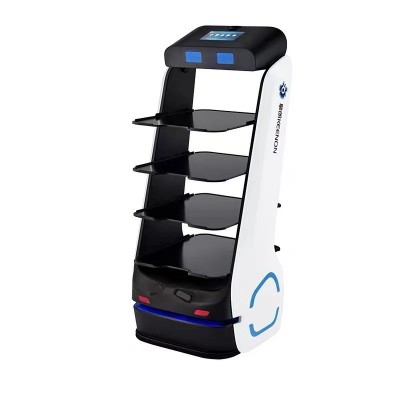 擎朗T5T6智能送餐机器人餐厅饭店火锅店酒店送餐车送菜服务员租赁图4